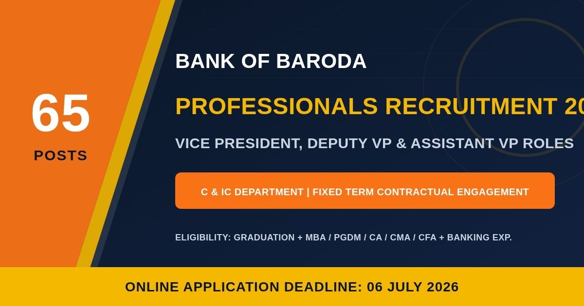 Bank of Baroda Professionals Recruitment 2026