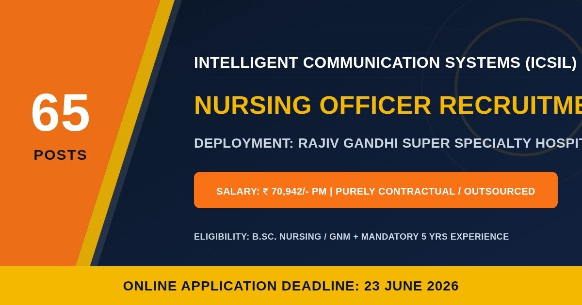 ICSIL Nursing Officer Recruitment 2026
