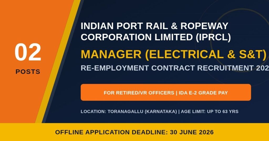 IPRCL Manager Recruitment 2026