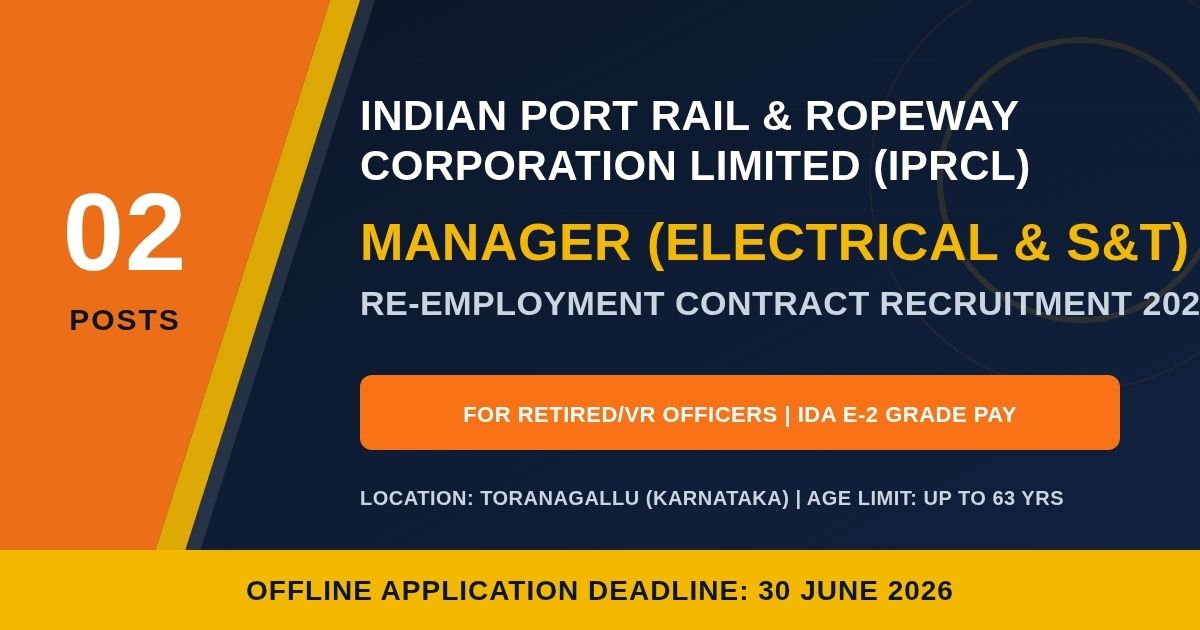IPRCL Manager Recruitment 2026