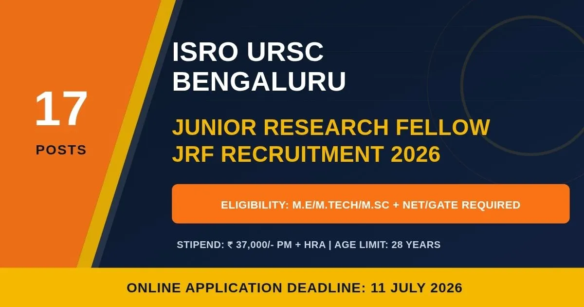 ISRO URSC JRF Recruitment 2026