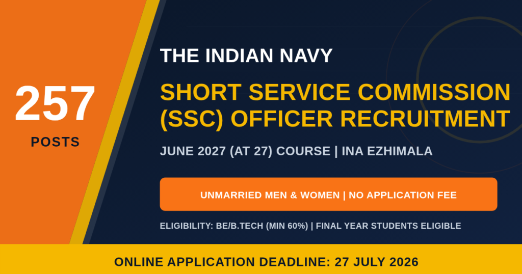 Indian Navy SSC Officer Recruitment 2026