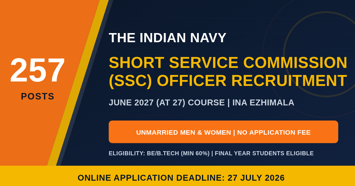 Indian Navy SSC Officer Recruitment 2026