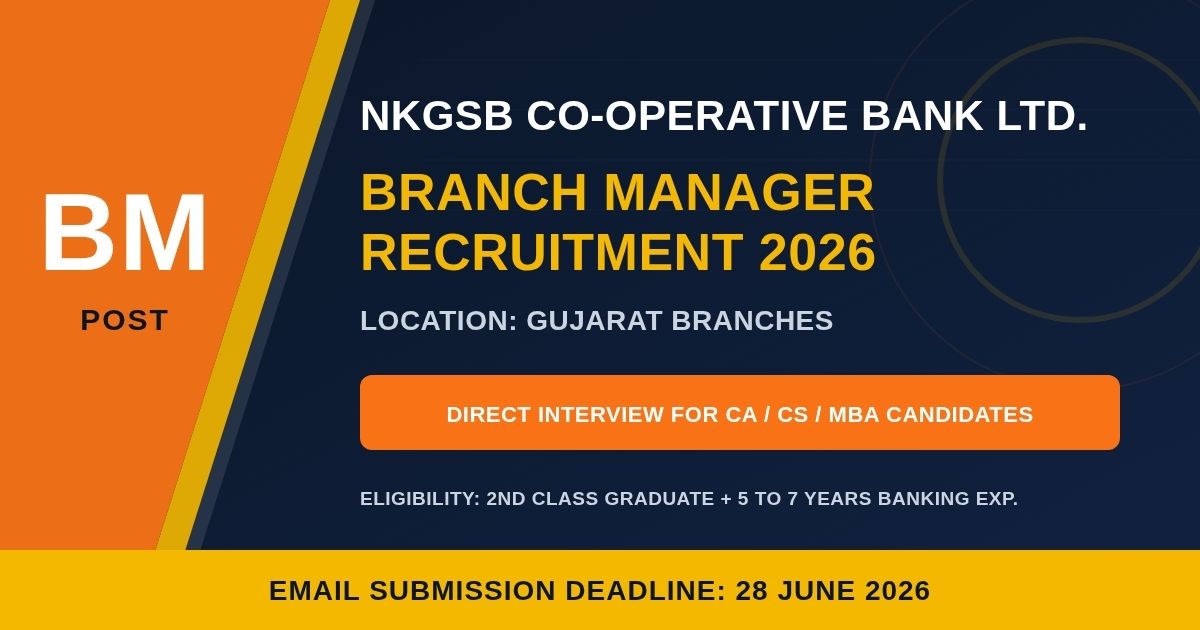 NKGSB Branch Manager Recruitment 2026