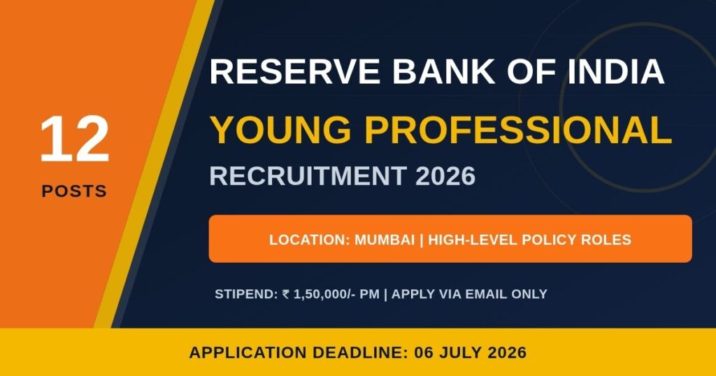 RBI Young Professional Recruitment 2026
