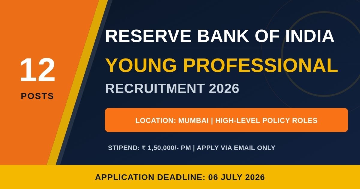RBI Young Professional Recruitment 2026