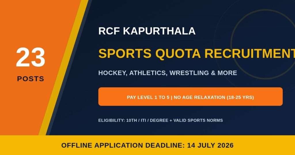 RCF Kapurthala Sports Quota Recruitment 2026