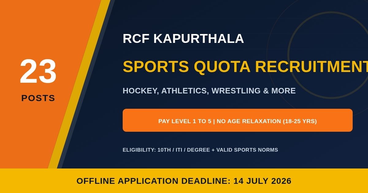 RCF Kapurthala Sports Quota Recruitment 2026