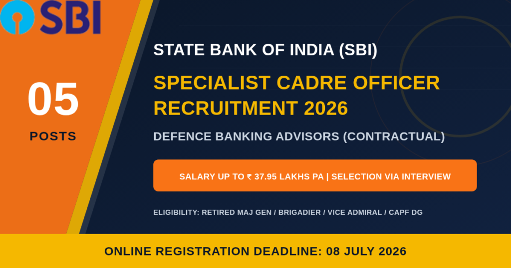 SBI Specialist Cadre Officer Recruitment 2026