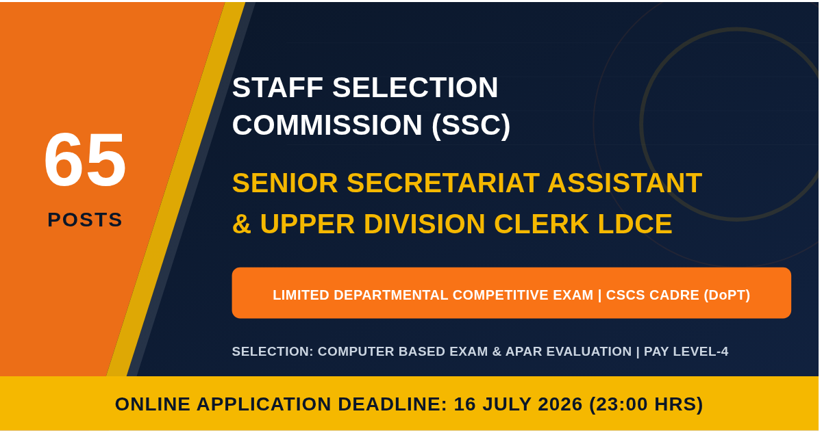 SSC SSA / UDC Recruitment 2026