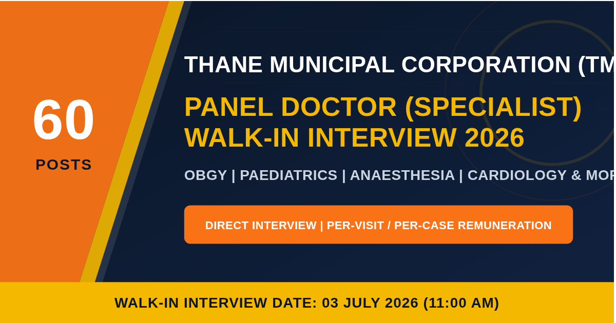 TMC Thane Specialist Doctor Recruitment 2026