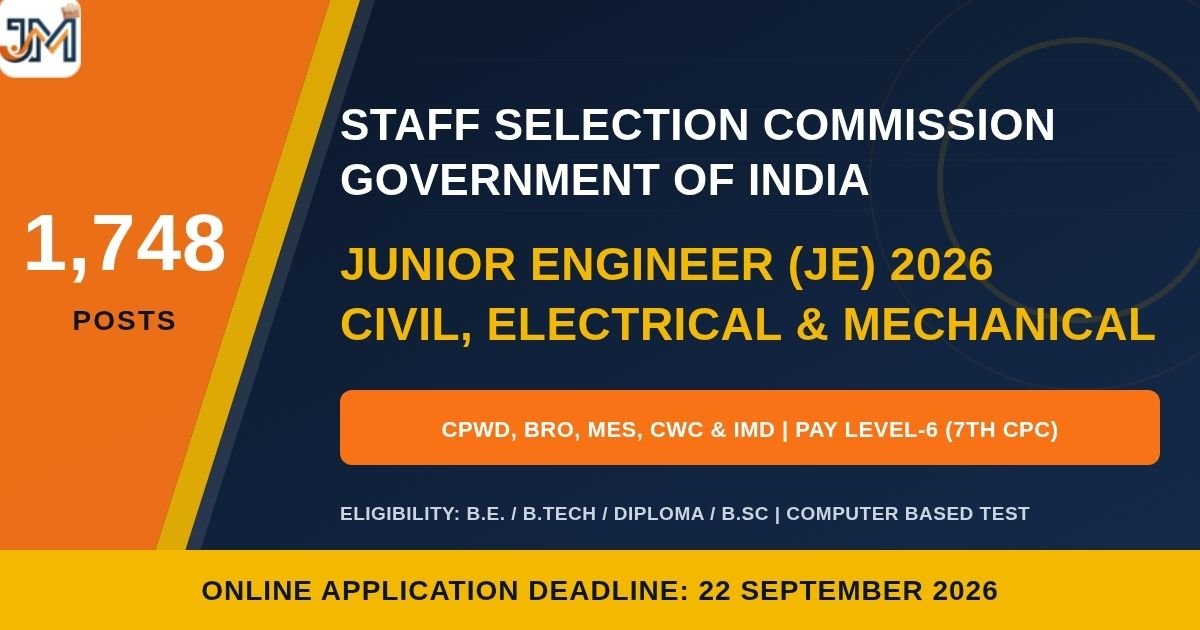 SSC JE Recruitment 2026