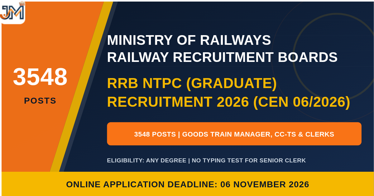 RRB NTPC Graduate Recruitment 2026